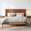 Wooden Bed Frame, Platform Bed Frame With Tall Fluted Headboard And Slat Support, Low Profile Platform Bed, Modern Platform Bed Frame, No Box Spring Required,  Bed With Underbed Storage For Bedroom-934600186-934600187