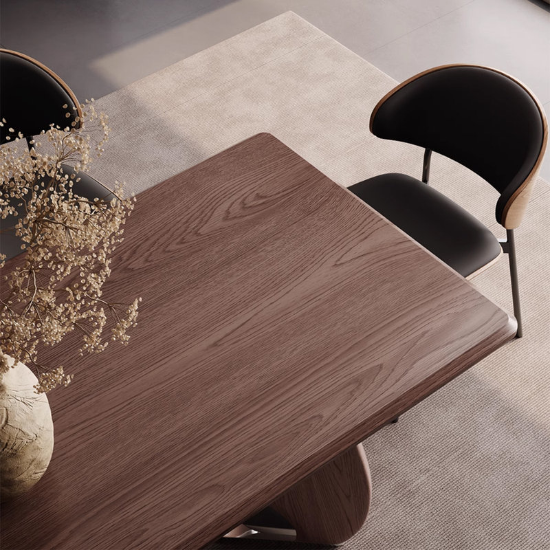 Ensemble de table de salle à manger rétro en noyer, 29.52"H x 55.11"L x 31.49"W