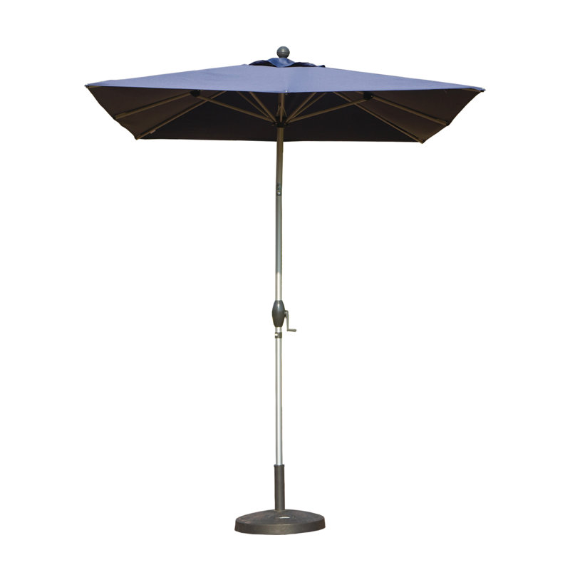 Parasol de patio rectangulaire avec fonction de levage et d'inclinaison à manivelle (base non incluse), Marine