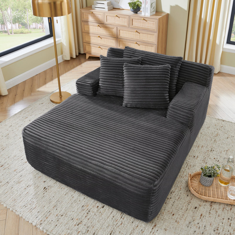 Single Lazy Sofa Lounge Chair, Dark Gray