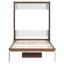 Lit escamotable avec bureau escamotable Murphy - Noyer et blanc-395909641