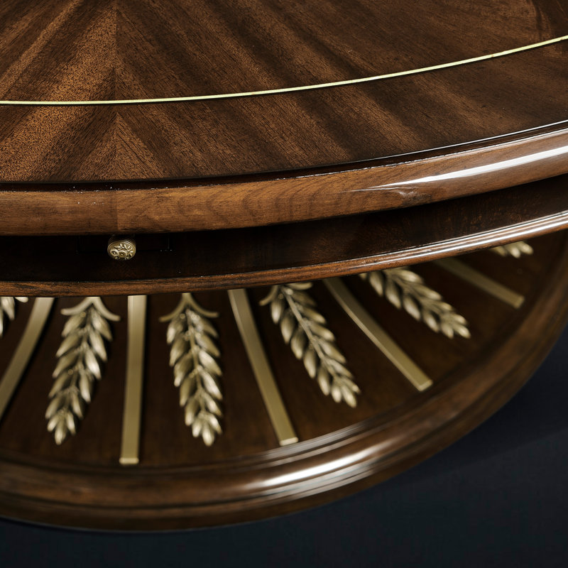 Round Mahogany Wood Dining Table