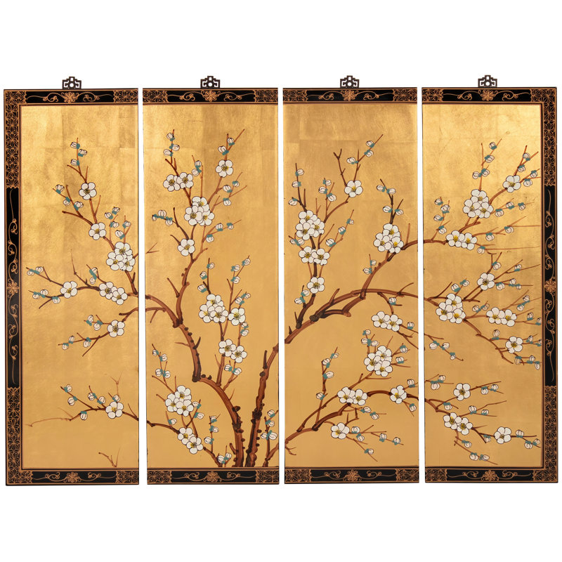 Cherry Blossom 36" H x 12" W 4 - Piece Wall Décor