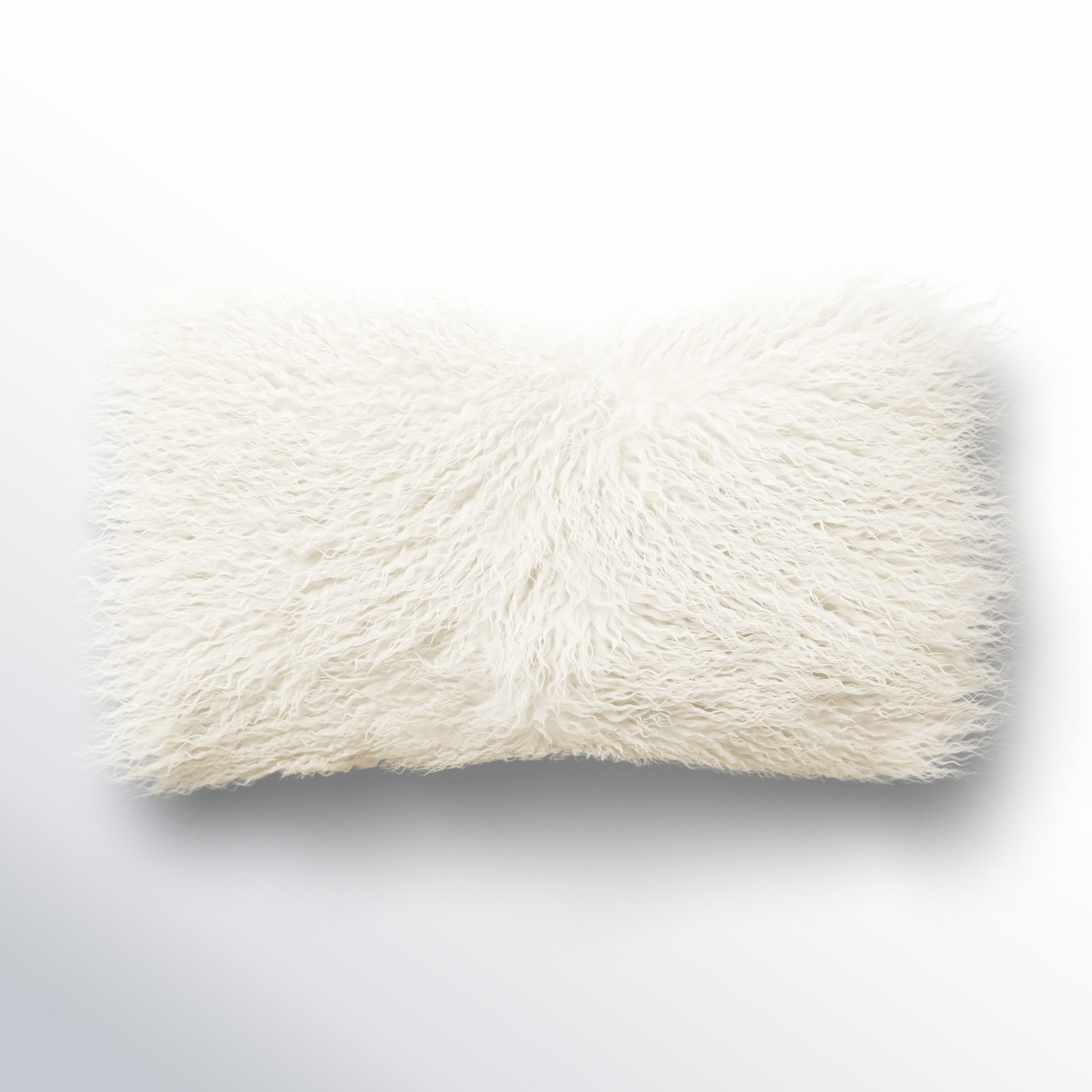 Iyana Wool Lumbar Throw Pillow, Ivory, 12"H x 20"W