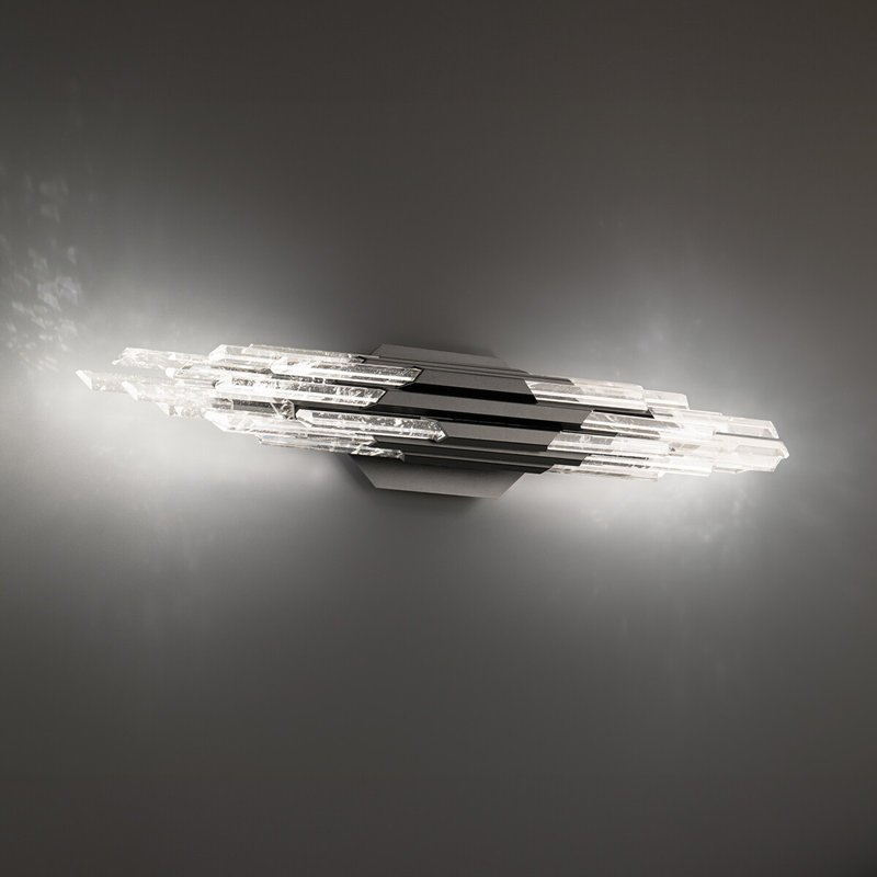 Organza 1 Light Crystal LED Bath Vanity & Wall Light, Black