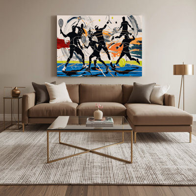 Sports Tennis Beige Canvas Wall Art