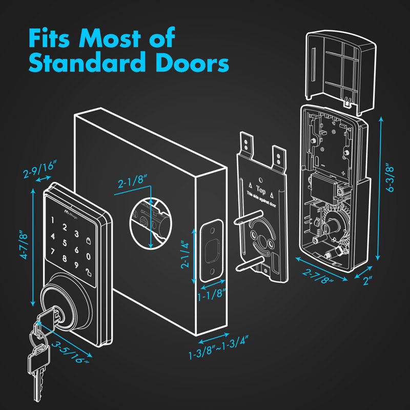 Touch Screen Deadbolt, Keyless Entry Deadbolt Lock, Electronic Keypad Door Lock, 50 User Codes