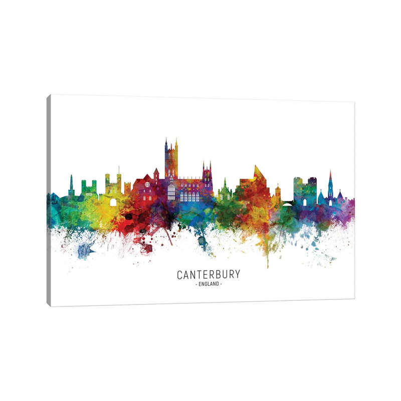 Canterbury England Skyline by Michael Tompsett - Wrapped Canvas Print, 20.32 cm H x 30.48 cm W