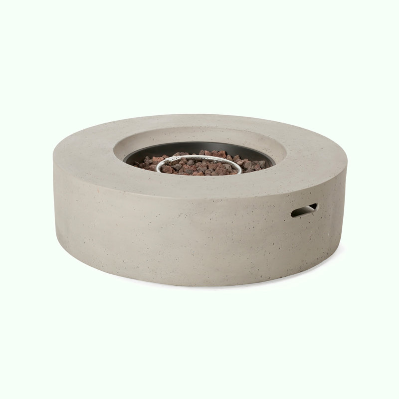 32" Patio 40,000 BTU Round Iron Propane Fire Pit,, Light Gray