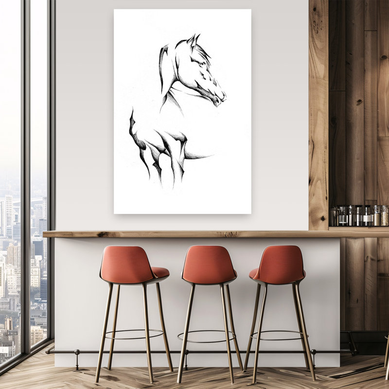 «Elegant Abstract Horse», reproduction d'art murale élégante, H 60 po x l 40 po