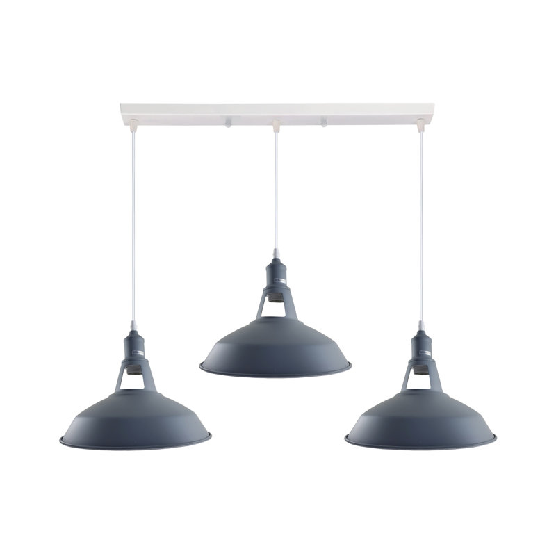 3 - Light Silver Kitchen Island Pendant, No, Grey