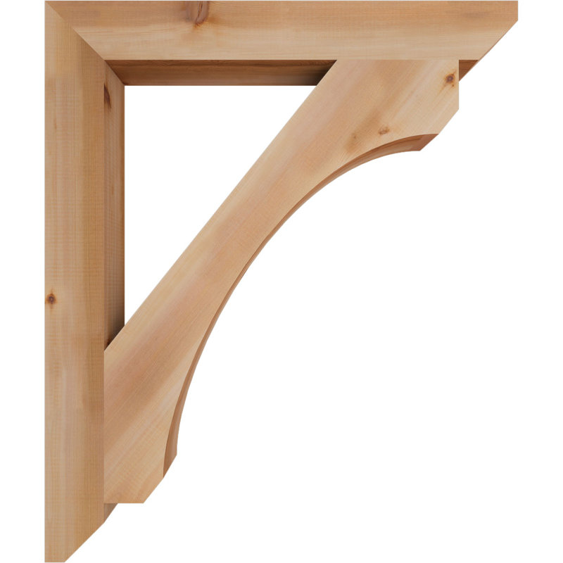 Support en bois / corbeau, Cèdre rouge de l'Ouest (lisse), H 38 po x l 3,5 po x P 32 po