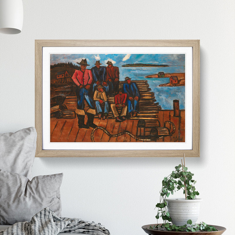 Lobster Fishermen by Marsden Hartley - Picture Frame Painting, Oak Framed, 36cm H x 48cm W x 2cm D