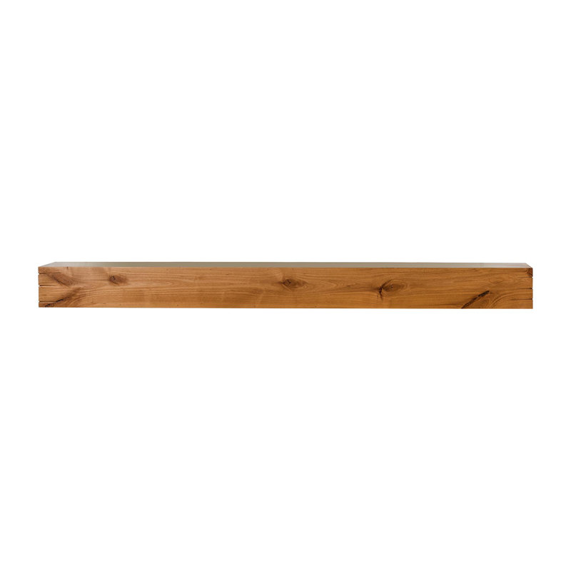 Tablette de manteau de cheminée flottante en bois Wallace - Brut, Polyuréthane transparent, 48 po