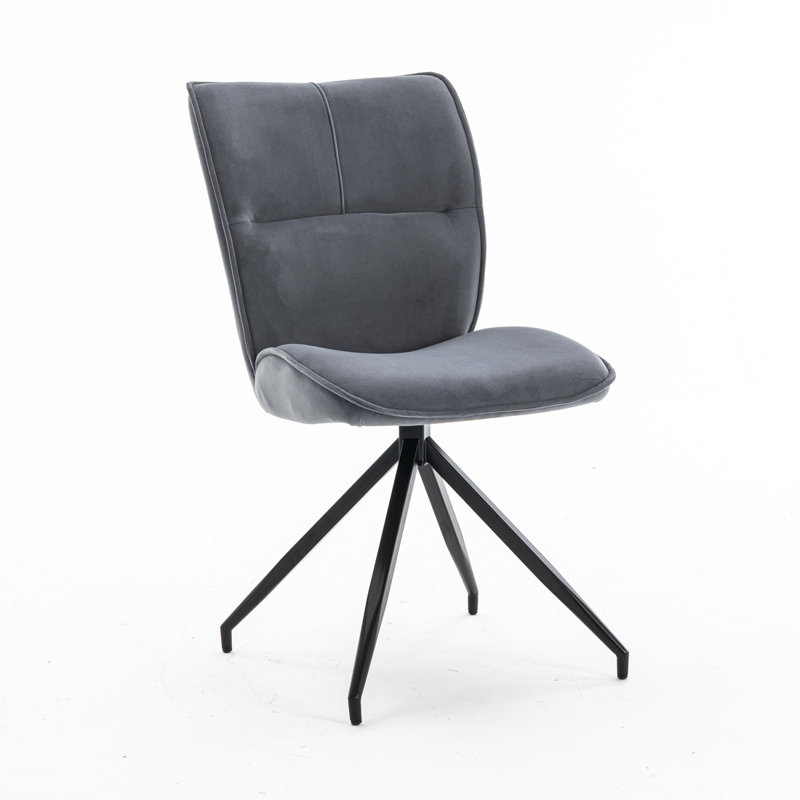 Fairgrove 49cm H Velvet Upholstered Side Chair, Grey, 4