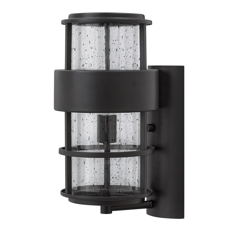 Plafonnier encastré d'extérieur Saturn 1, H 12 po x l 6 po x P 7,5 po, Noir satiné, 60 W moyen
