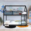 Lit superposé simple au-dessus de simple en bois avec échelle, garde-corps-1119905238