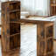 Industrial Rustic 120CM Computer Desk With 6 Storage Shelves