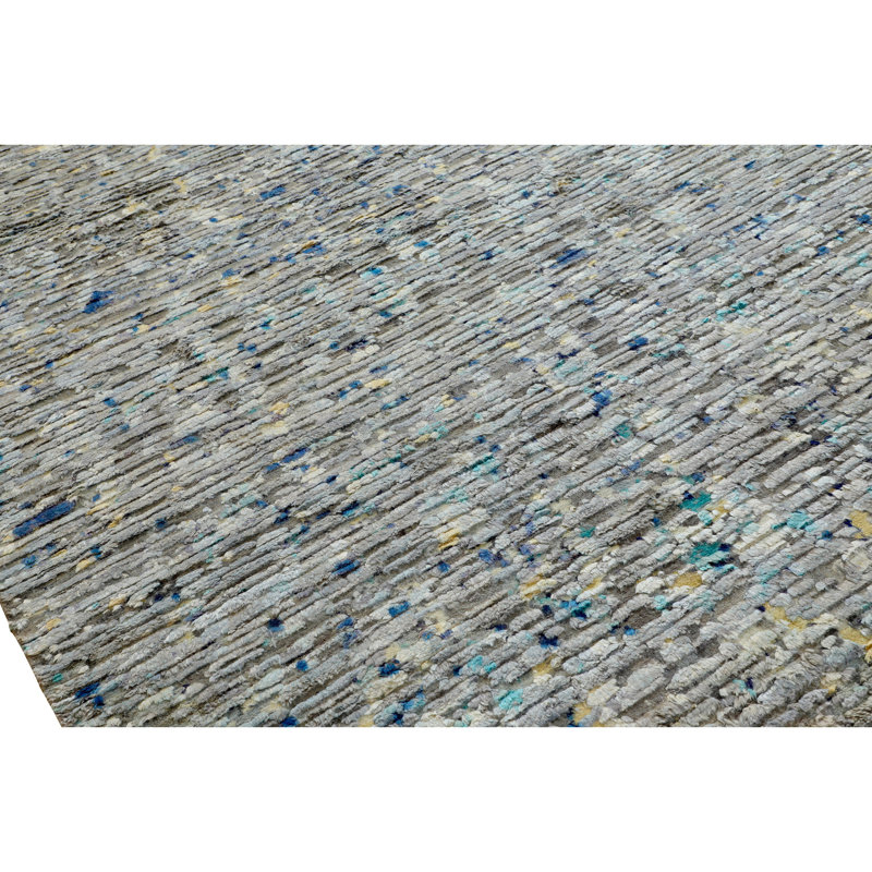 Contemporary Wool Silk Blend Rug