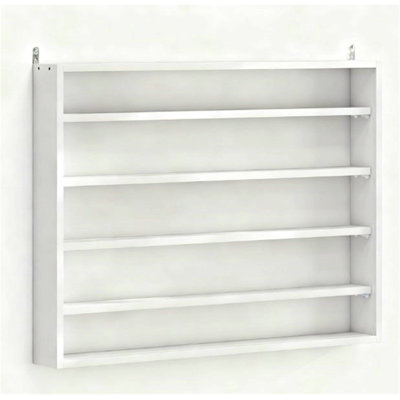 Wall-Mounted 5-Tier Display Cabinet with Glass Doors and Adjustable Shelves for Collectibles and Decor