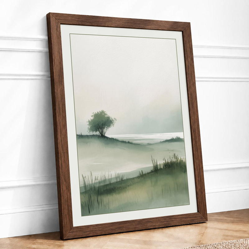 Quiet Reflection Scandinavian - Framed Print, Walnut, A3 - 42.0 x 29.7 cm