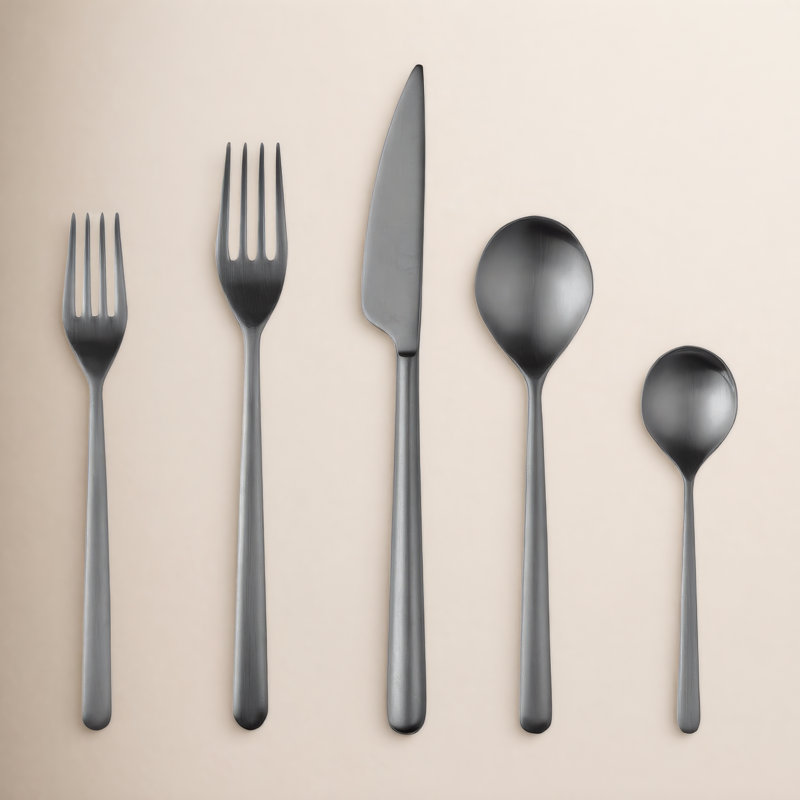Linea 20 - Piece Stainless Steel Flatware Set - Service for 4, Ice Black Gold