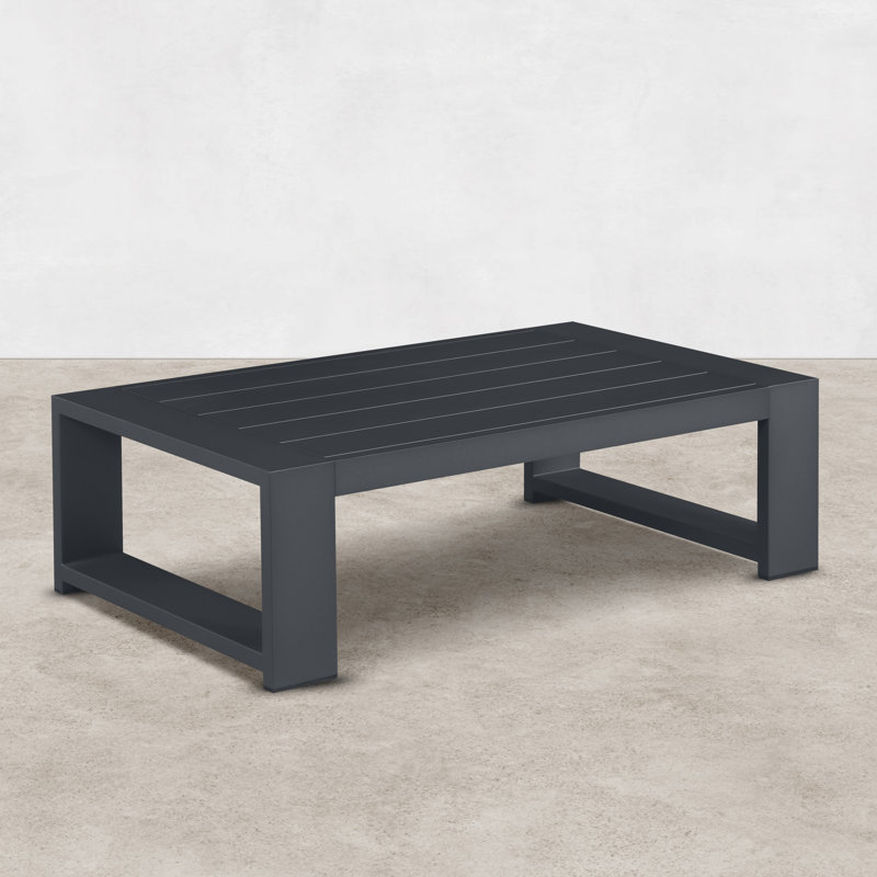 Table basse d'extérieur en aluminium Hoyt 47,25 po, Noir ardoise