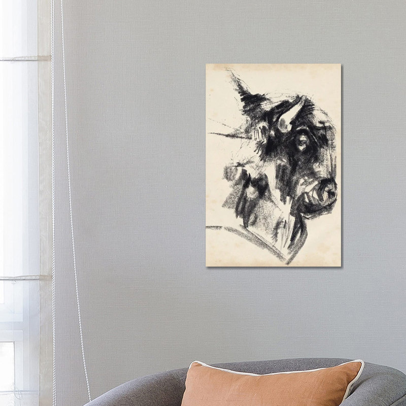Bison Head Gesture I by Jennifer Paxton Parker - Wrapped Canvas Print, 66.04 cm H x 45.72 cm W x 1.91 cm D
