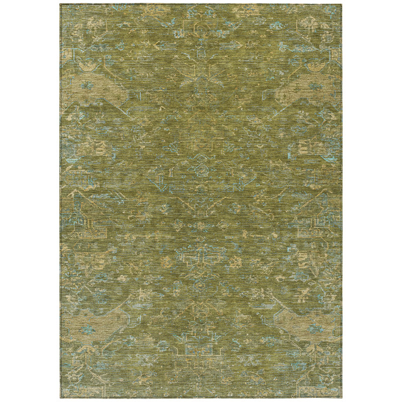 Machine Washable Indoor/Outdoor Hashlamoun ACN2322 Global Rug, Rectangle 9' x 12'