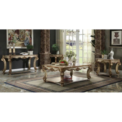 Table de canapé Vendome 58 ", patine dorée