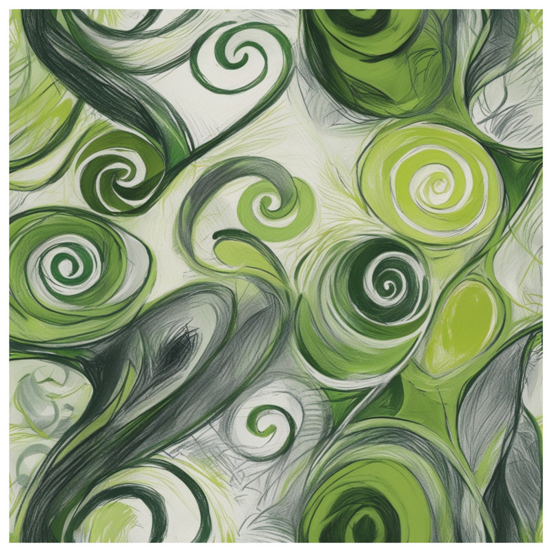 Coussins décoratifs Green Swirl, 14 X 14 pouces