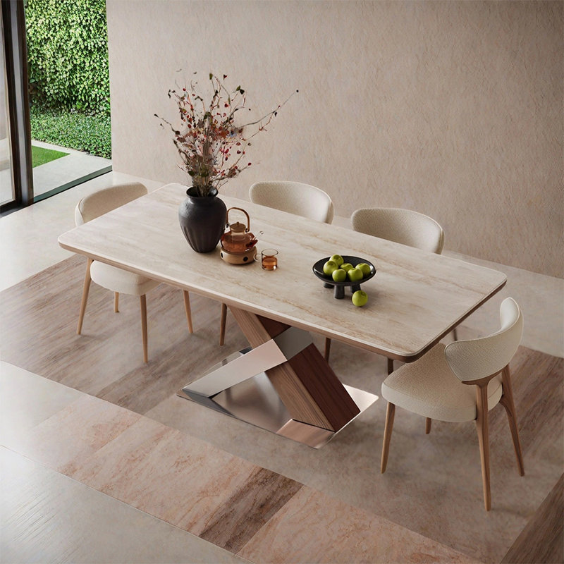 Ensemble de table à manger moderne, simple et tendance, 5 pièces: table, 4 chaises, H 29,52 po x l 55,11 po x P 29,52 po