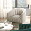 Fauteuil pivotant en velours taupe, rotation à 360°, structure en contreplaqué, capacité de charge de 136 kg, coussin intégré de luxe, fauteuil d'appoint, poids, mouvement