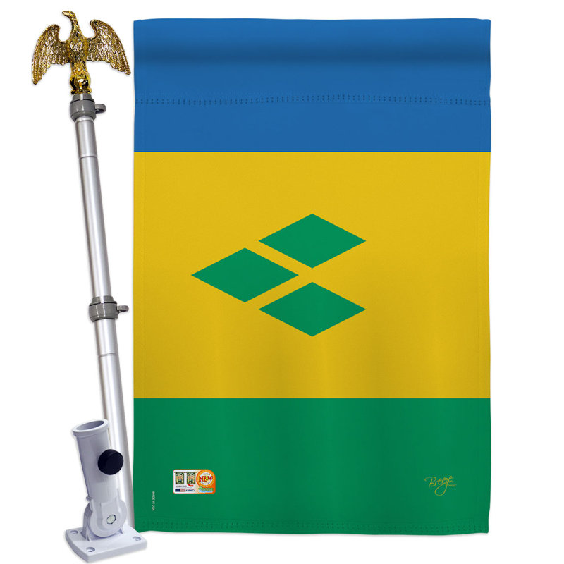 Double Sided 40'' H x 28'' W Polyester Flag Set