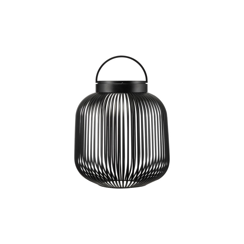 Steel Lamp, 30.5cm H x 30.5cm W x 30.5cm D, Black
