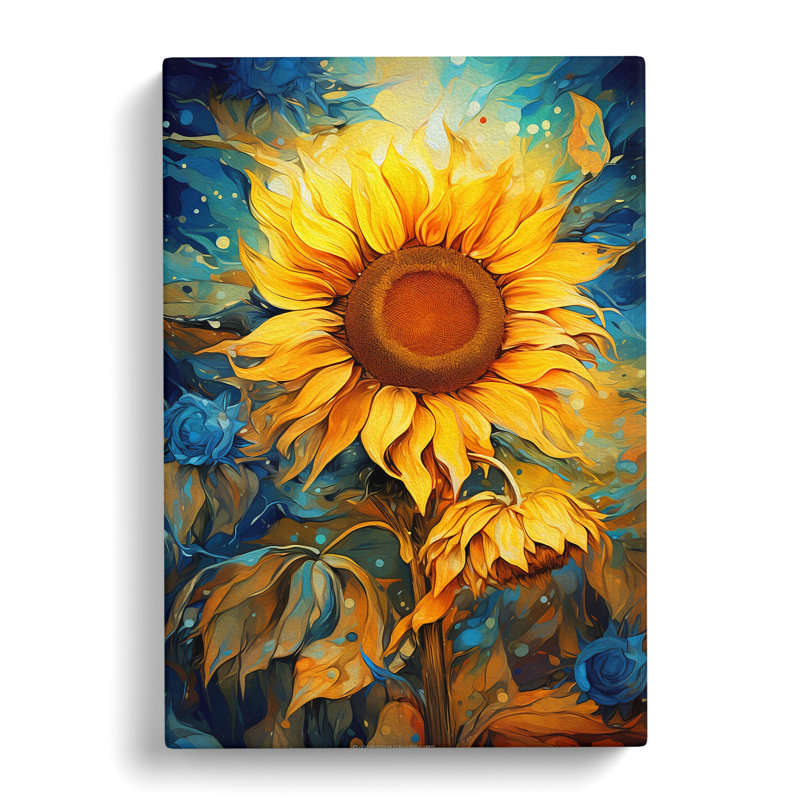 Sunflower Futurism No.3 - No Frame Print, 50cm H x 35cm W x 3cm D