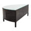 Résistant aux intempéries, 5, PE brun, extérieur, table en verre trempé, coussins beiges, coussins confortables, structure solide, efficacité de l'eau modulaire