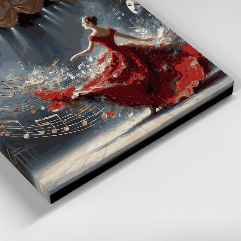 Art musical sur toile noir, H 11 po x l 14 po