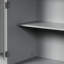 Armoire de rangement pour salle de bain - basculante, facile à installer, vaste espace gris avec portes, tiroir et tablettes-1050804880