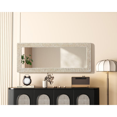 Dennard Cornhusk Mirror in Linen White