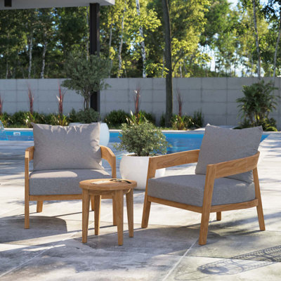 Ensemble de patio d'extérieur en bois de teck 3 pièces Brisbane par Modway