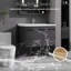 Meuble-lavabo 32 po avec lavabo en céramique et porte d'armoire à fermeture en douceur, fixation murale flottante, bonde escamotable, siphon inclus (sans robinet), K2 - incluant A +-77443012-77443015