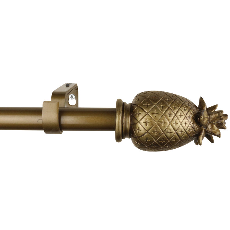 Tringle à rideaux simple réglable 1 po Bertita, Doré de la Renaissance, l 84 po à 120 po