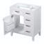 Base de meuble-lavabo blanc 30 po seulement, armoire de salle de bain avec tiroirs et structure solide-658946657