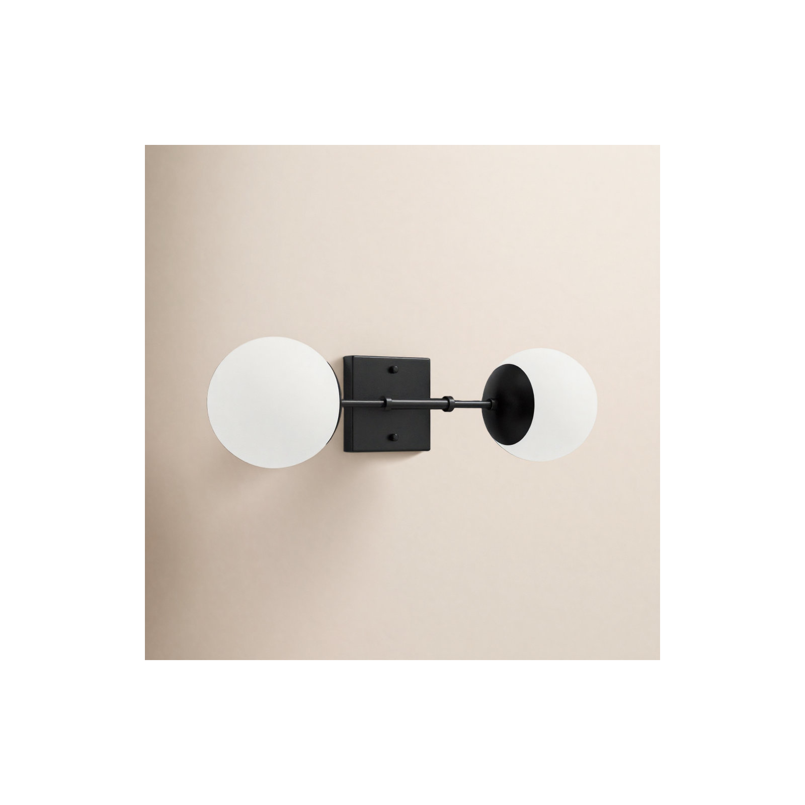 Benton 2 Light Glass Dimmable Wall Scone, Matte Black