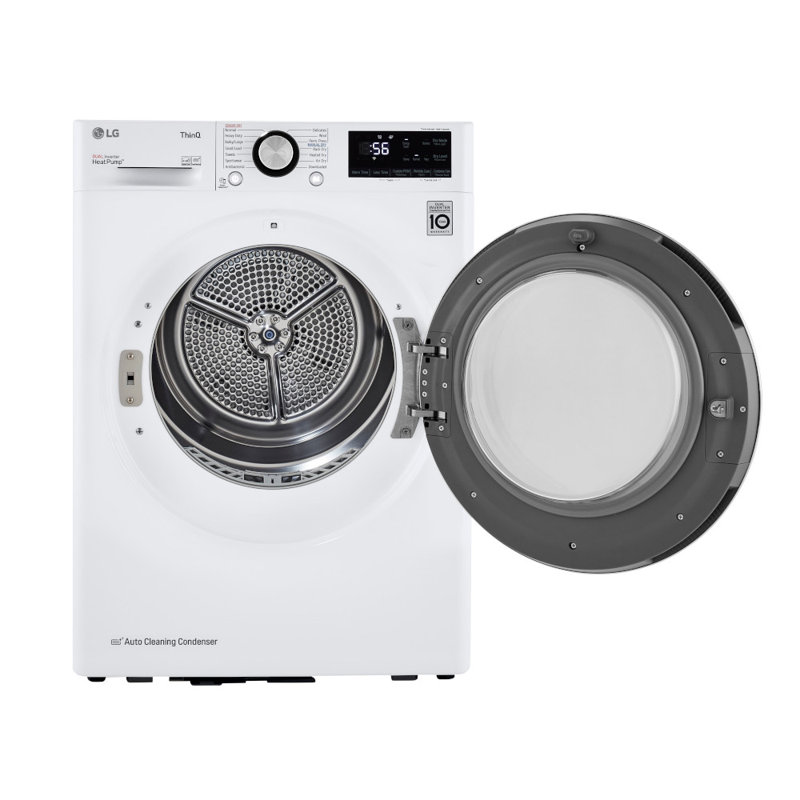LG Smart Wi-Fi Enabled Compact Front Load Dryer with Dual Inverter HeatPump, Technology, White, 4.2 cu. ft.