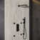 SlideLux 3-Function 12" Thermostatic Complete Rainfall Shower System with 4 Body Jets and Slide Bar
