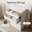 Commode 5 tiroirs en bois, l 31,5 po, avec coins arrondis arrondis, pour chambre à coucher, salon, couloir blanc-1622671296