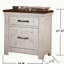 Plank Design Transitional style Distressed White 1pc Nightstand Brass Arch Pull 2-Drawers Bedside Table Solid wood Bedroom