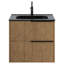 Kora Geo 24" Fluted Wall-Mounted Single Bathroom Vanity with Integrated Ceramic Top & Handles-93609676-93730774